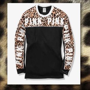 ON HOLD VS Pink Leopard LS Campus Tee S-L